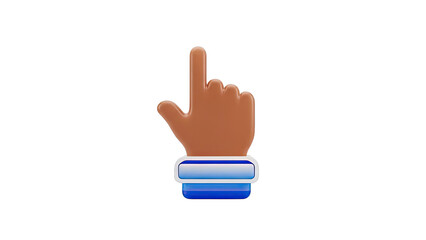 3D Cartoon Hand Cursor with Blue Bracelet