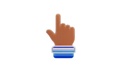 3D Cartoon Hand Cursor with Blue Bracelet