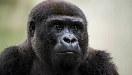 Fototapeta premium Close-Up Portrait of Gorilla in Natural Habitat