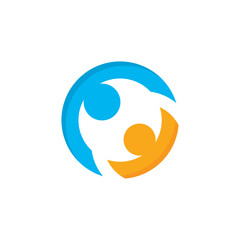 Fototapeta premium community care logo vector icon illustration