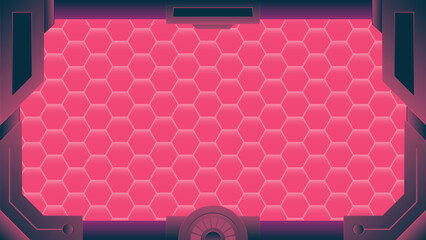 futuristic technology frame vector design with magenta color