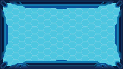 futuristic technology frame vector design with blue light color