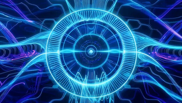 Abstract futuristic technology background featuring dynamic flowing cyber waves digital data motion seamlessly looping with smooth animation designed as modern high quality 4K motion 