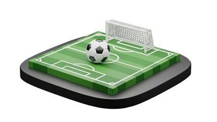 Miniature Soccer Field with Ball and Goal