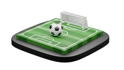 Miniature Soccer Field with Ball and Goal