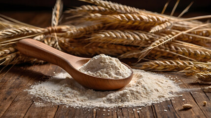 spoon of wheat flour