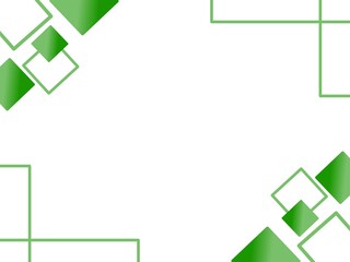 Green gradient geometric corner frame. Abstract tech border with rotated squares. Modern dynamic square shape background
