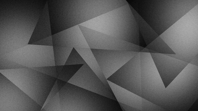 Abstract geometric background features overlapping dark gray and black triangles with a subtle grainy noise texture and subtle gradients.