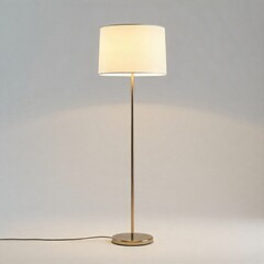 3D render of stylish floor lamp isolated on transparent background, realistic shadows
