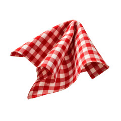 Red Checkered Kitchen Cloth Isolated on White