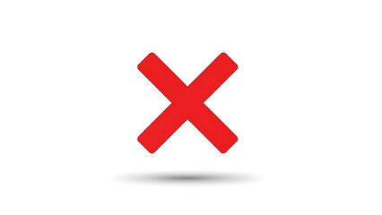 Obraz premium Red error cross symbol isolated on white background