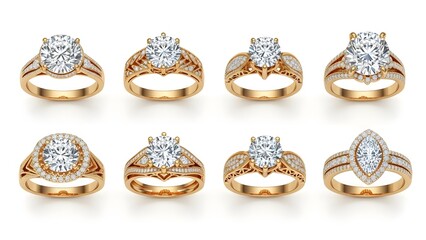 Naklejka premium Happy valentine day diamond engagement rings for couples in love on valentine's day
