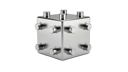 Metallic Cube with Buttons