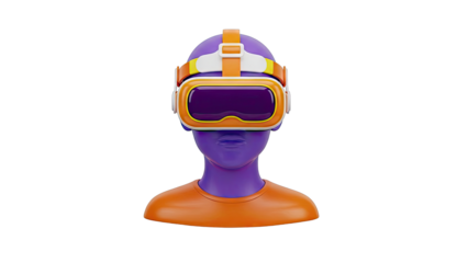 3D Character Wearing VR Headset
