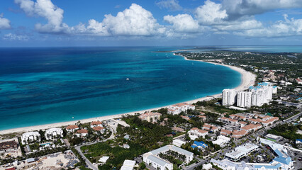 Grace Bay Beach At Providenciales In Overseas Territory Turks And Caicos Islands. Caribbean...