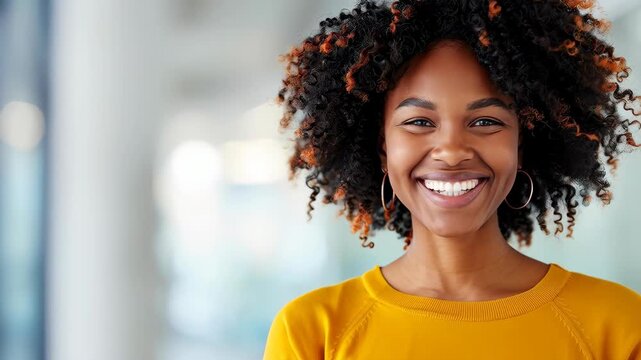Radiant Smile: An image of a lovely woman's captivating smile, capturing pure happiness and confidence