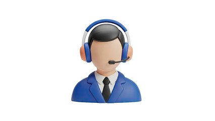 3D Cartoon Call Center Agent Icon