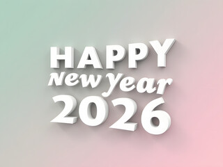 Happy New Year 2026 Celebration: Colorful Background with Festive Holiday Greetings and Wishes
