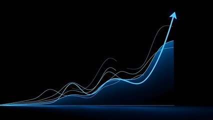 Dynamic Upward Graph Lines Showcasing Business Growth and Analytics.