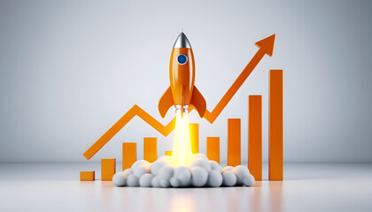 Rocket Launch Business Growth Concept