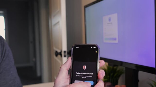 Middle Aged Male Remote Work From Home Office Employee Struggles with Multifactor Authentication - Told to Report to Human Resources Concept