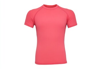 Plain coral short sleeve t-shirt on a white background