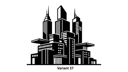 Black and White City Skyline Illustration 5.