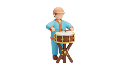 3D Character Playing Drum
