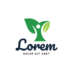 Tree people wellness logo design nature