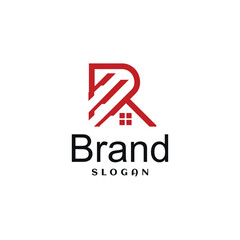 Letter R Real Estate Logo Design Template Vector illustration