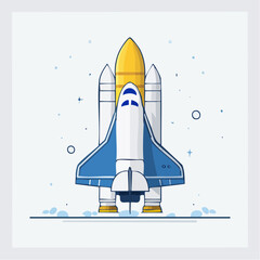Obraz premium Vector Illustration of a Blue and White Space Shuttle.