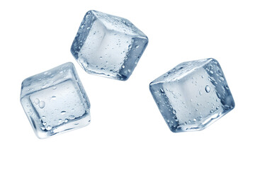 Obraz premium flying ice cubes isolated on transparent background