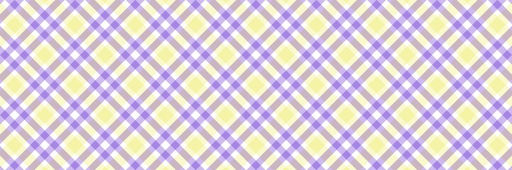 Purple and yellow diagonal gingham pattern. Vibrant checkered argyle background for creative textile design, spring fashion, and gift wrapping.