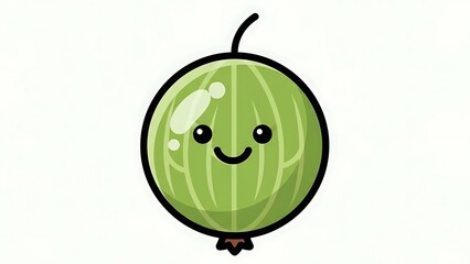 Obraz premium Cute Cartoon Melon Character Illustration.