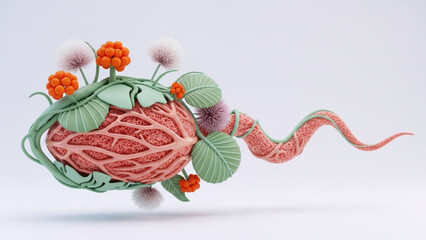 International Sperm Count Decline Awareness Day Abstract biological concept of life creation with organic elements and natural growth