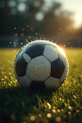 Fototapeta premium soccer ball on grass