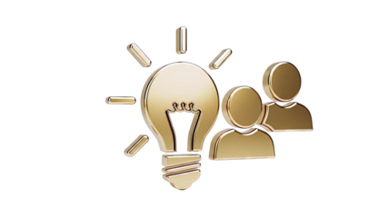 Golden Icons: Teamwork, Idea Generation, Innovation