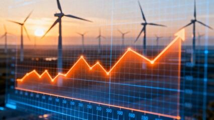 Wind turbines and rising graph