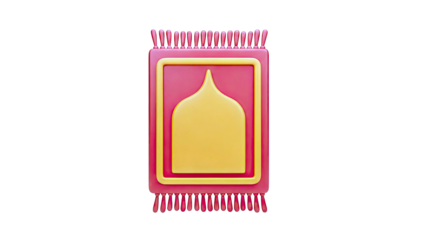 3D Islamic Prayer Mat with Dome Design