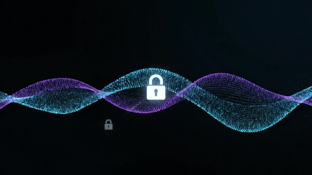 Ai generated generative ai visualizations of data security waves in a digital environment