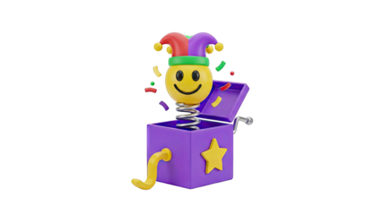 Jack-in-the-Box with Smiley Face and Jester Hat