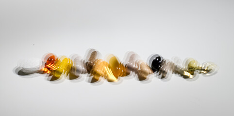 Multiple Exposure Photo Concept for Many Supplements