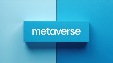 Metaverse Concept Text on a Blue 3D Block Representing Virtual Reality and Future Technology
