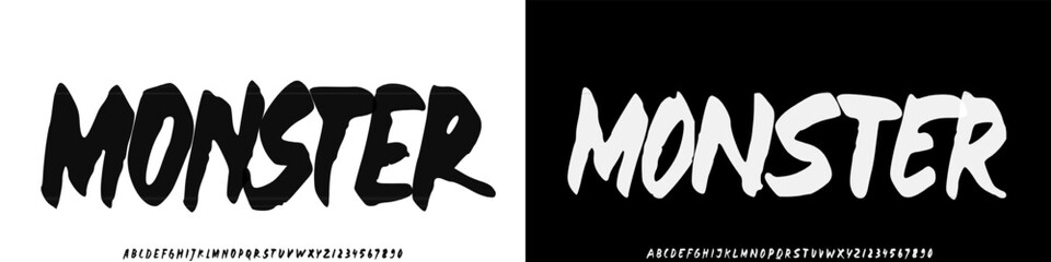 Obraz premium Dynamic Grunge Typography. Handmade Brush Font 