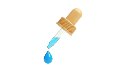 Dropper with Blue Liquid Drop