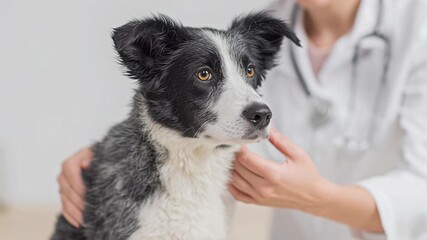 4k video of a vet doctor giving a vaccination shot to a dog.