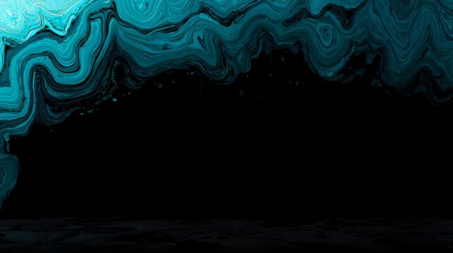 Abstract blue and black fluid background with flowing patterns