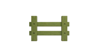 Green wooden fence section with screw details