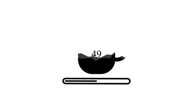 cup of coffee loading progress, Coffee in a glass on the loading bar and loading text with 100. suitable for loading animations no background. loading indicator from 0 to 100 increasing percentage.