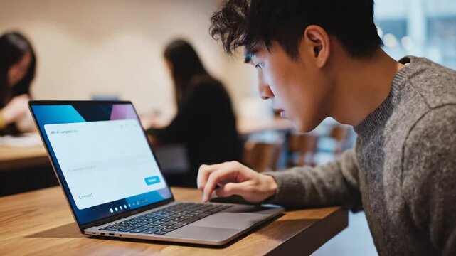 P236-User use a computer laptop for a login password to wifi but wifi is not connected. Explore the seaml 4K 10s